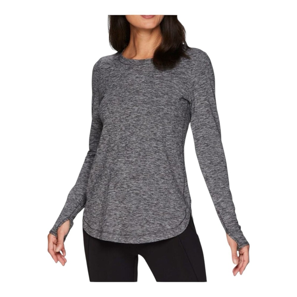 Athleta Uptempo Shirt Long Sleeves Thumb Holes 382880-00 Heathered Gray Size‎ XS